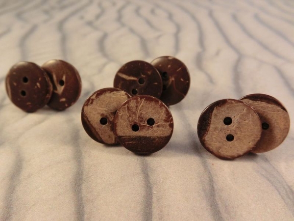 Kokos Knopf Ohrstecker Holz Natur Maserung Wald